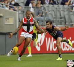 Brad Hill clears for the Saints