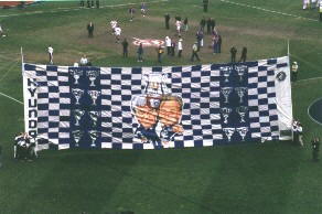 Pre-game ceremonies: Carlton's banner