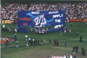 Pre-game ceremonies: North Melbourne's banner