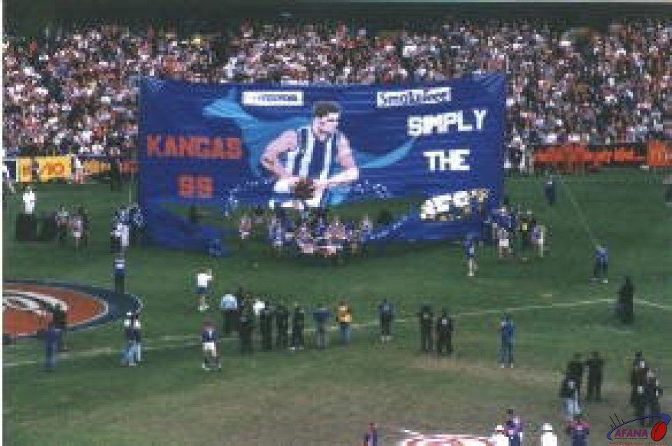 Pre-game ceremonies: North Melbourne's banner
