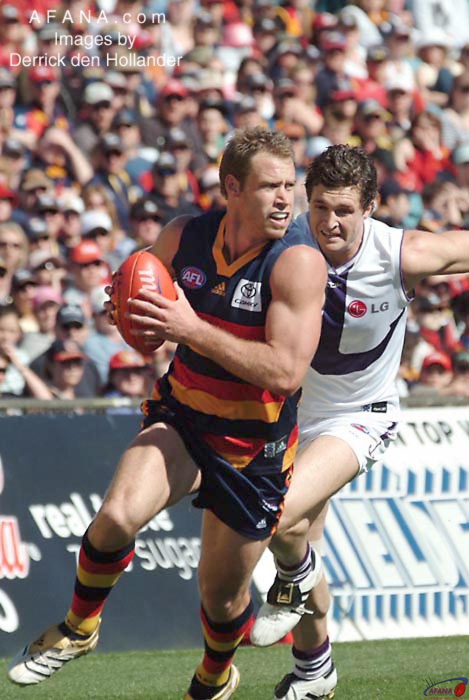 [b]Ben Hudson propells forward on the rebound from the Crows defence[/b]