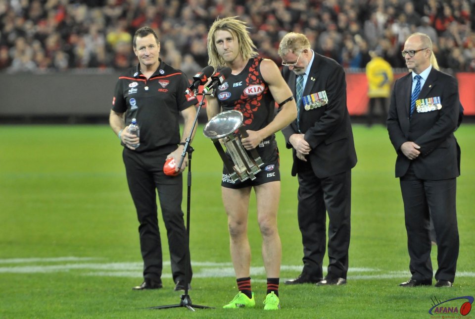 Heppell receives the ANZAC trophy