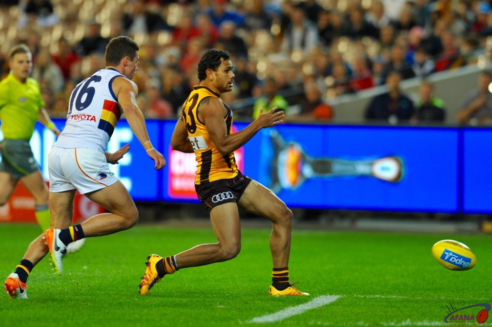 Rioli scores and Luke Brown arrives too late