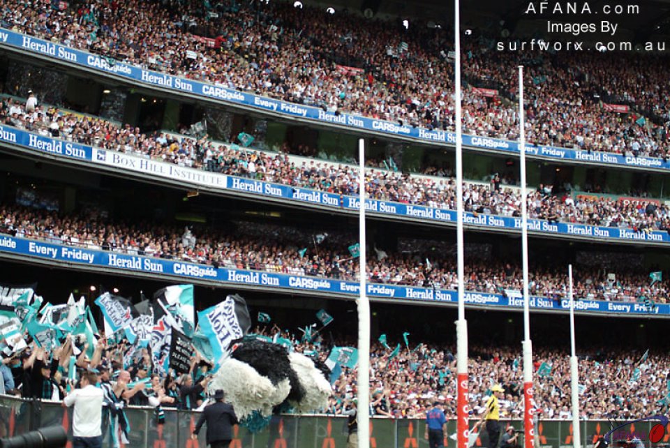 The Port cheer squad at the MCG.
