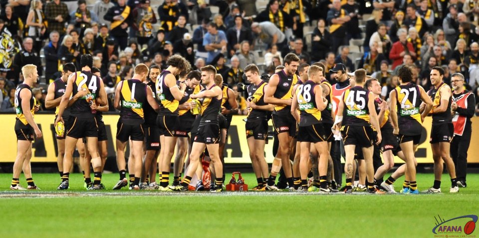 Happy Tigers with the after the siren win