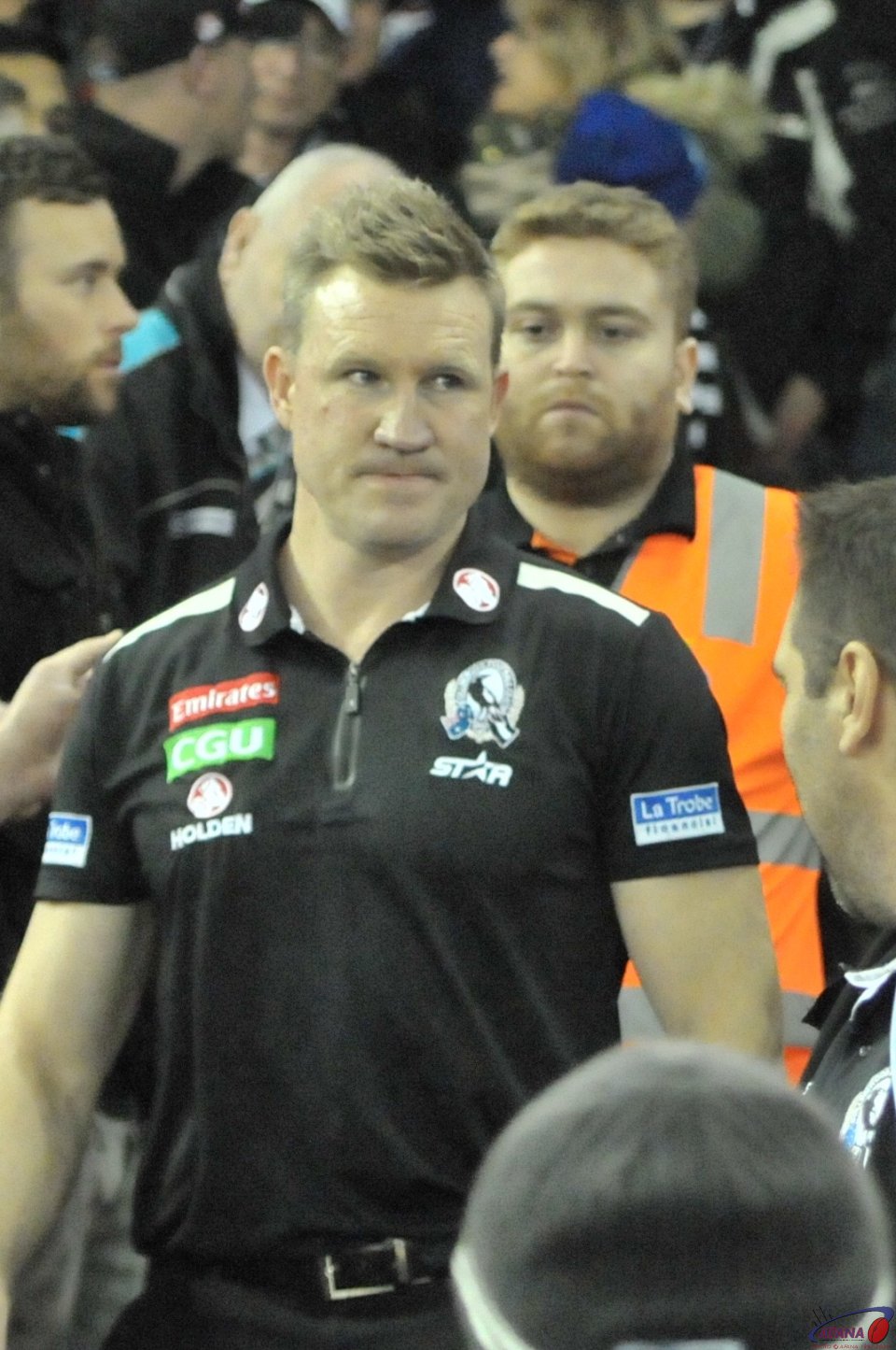 Magpie coach Nathan Buckley is not impressed with the loss