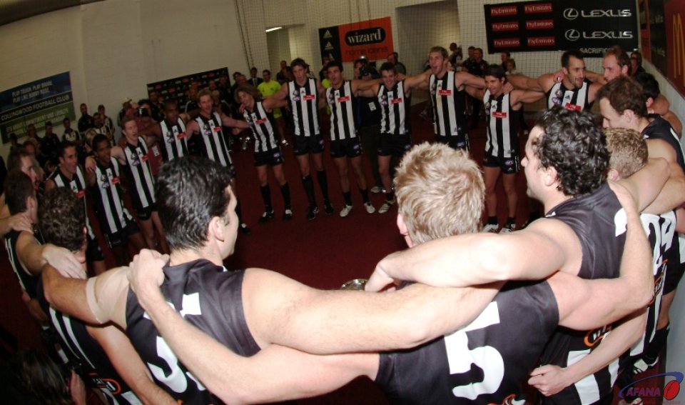 [b]Collingwood celebrate victory over rivals Essendon during ANZAC Day[/b]