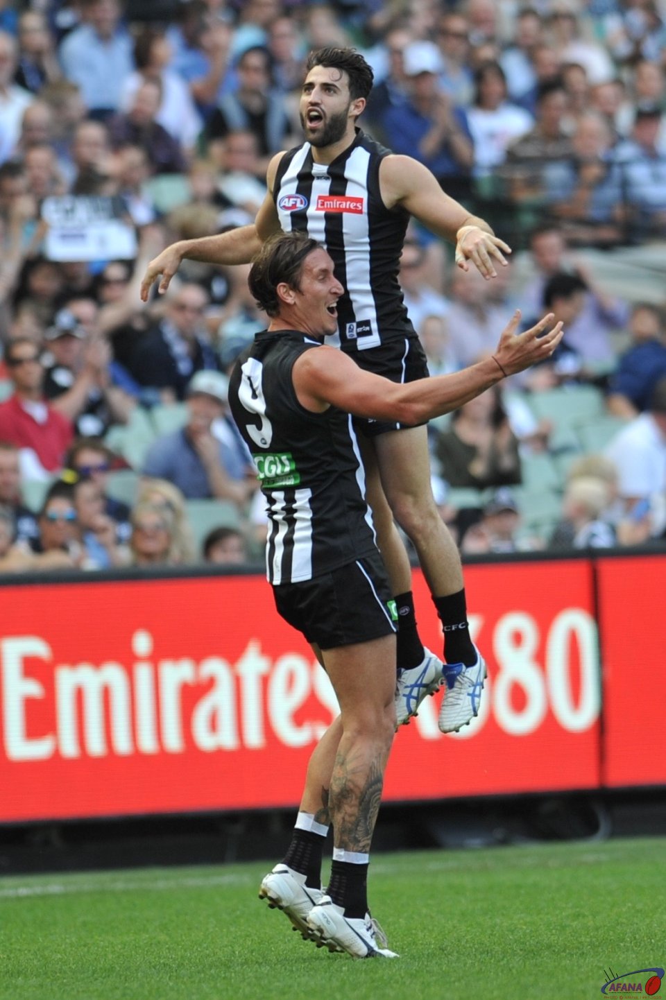 Fasolo jumps for joy after an opportunistic snap supported by Jesse White