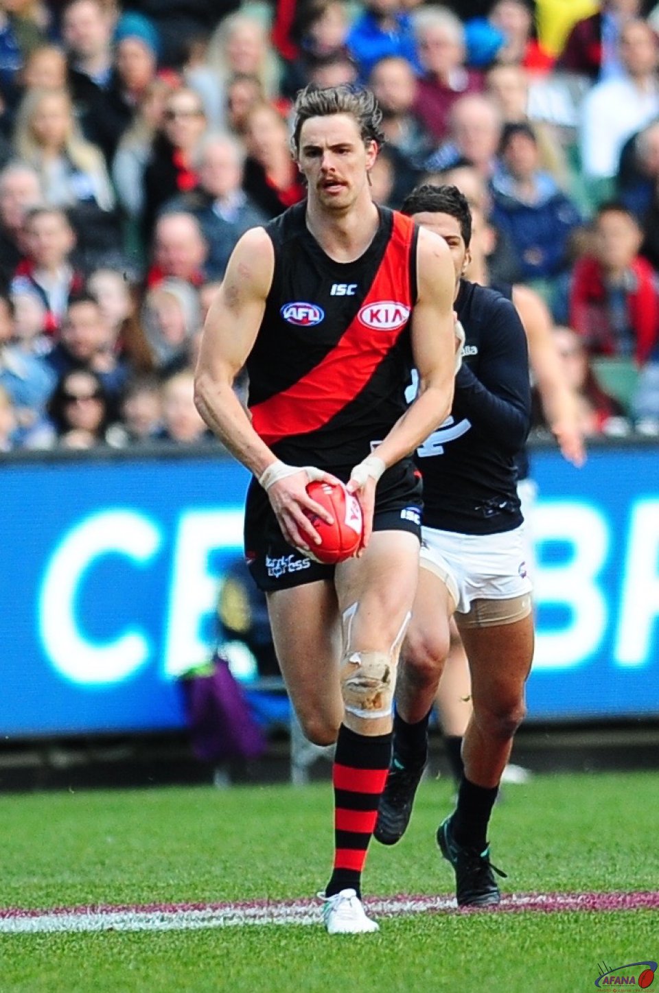 Daniher lines up for a kick