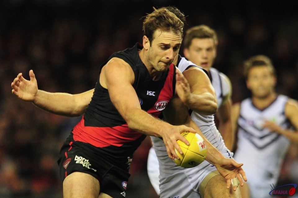 Jobe Watson showing some of his old form through the midfield