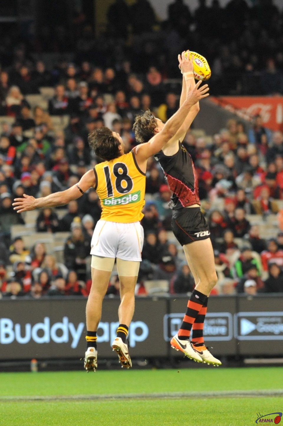 Joe Daniher and Alex Rance one on one duel