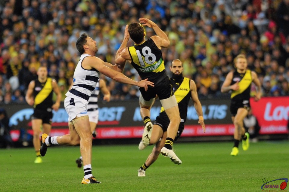 Alex Rance and Harry Taylor battled all game