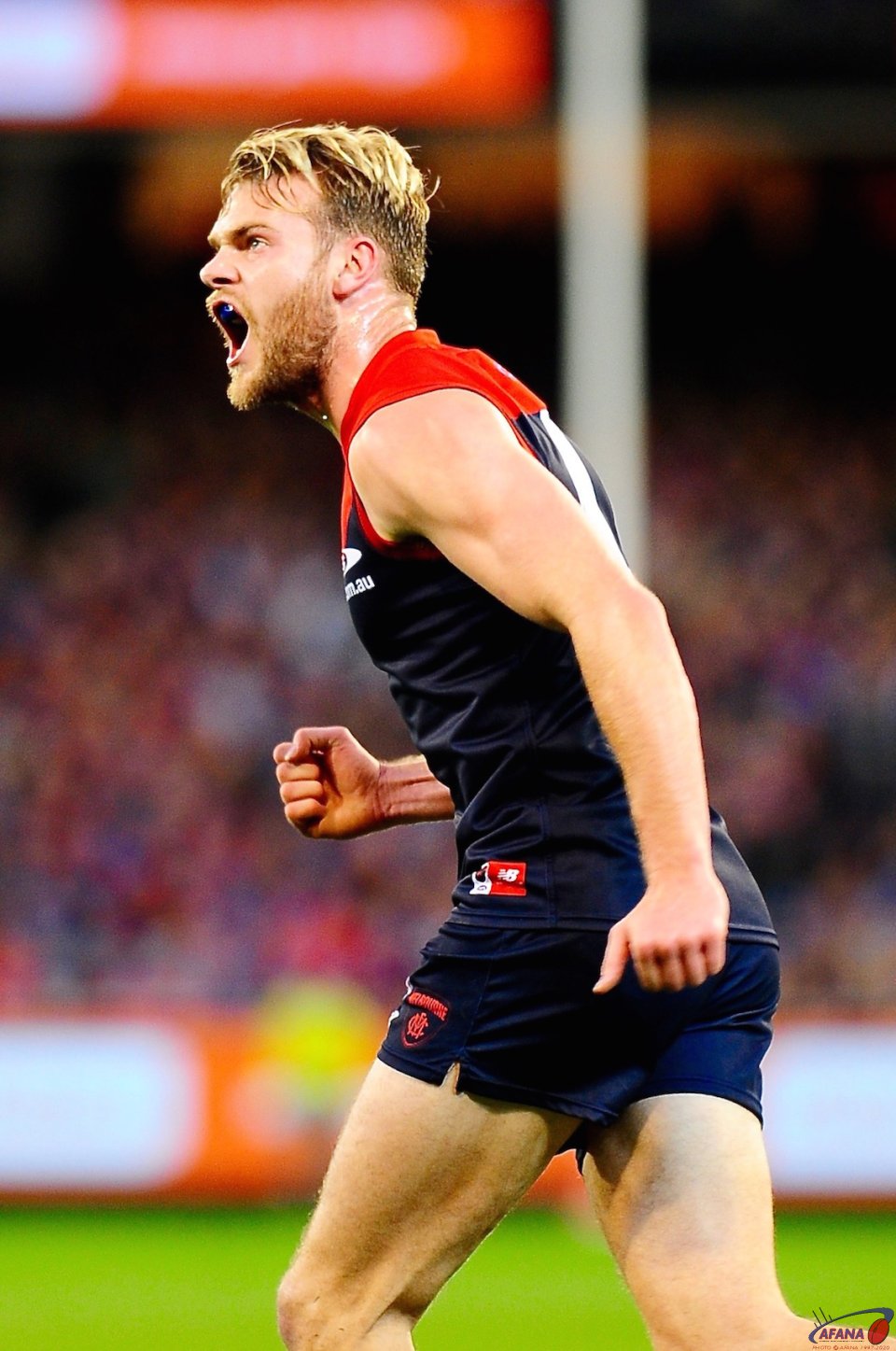 Jubulation on Jack Watts face after scoring another goal