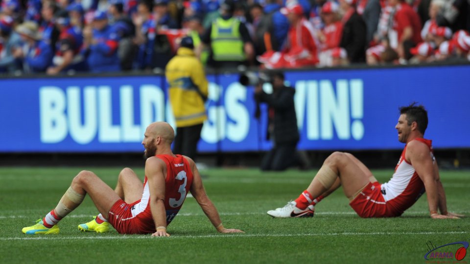 McVeigh and Heath Grundy ponder the loss to the Dogs