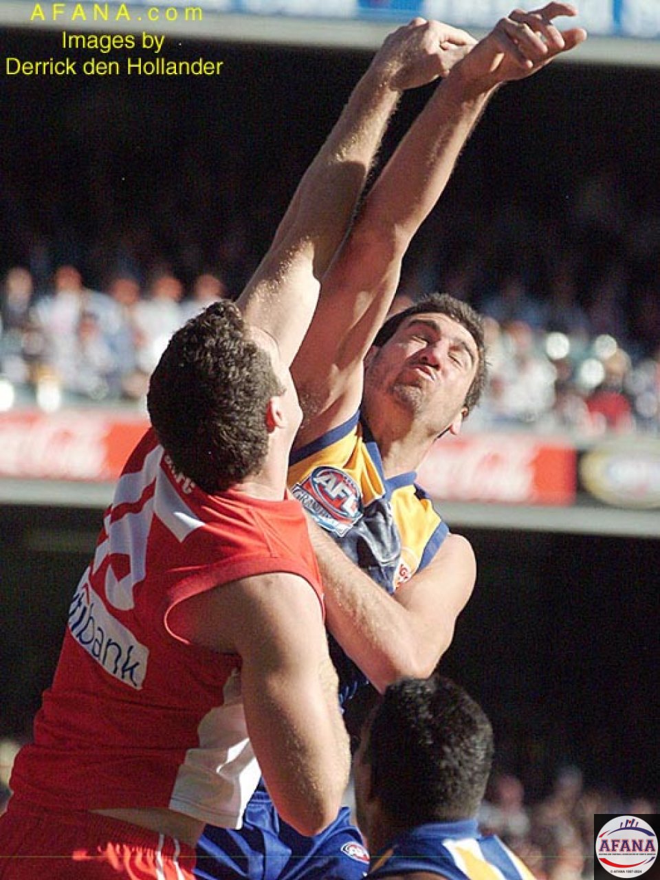 [b]The two giant ruckmen from both sides contest a boundary throw in[/b]