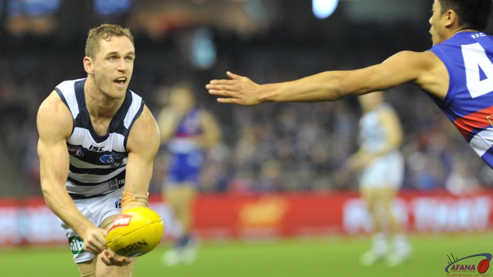 Selwood driving the Cats forward by hand