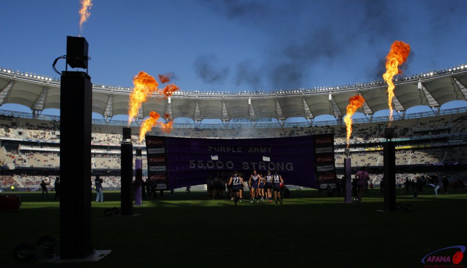 AFL Fremantle v Adelaide, 2018 Optus Stadium.