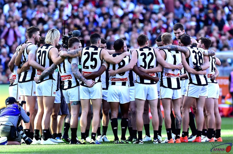 Pies in the huddle.