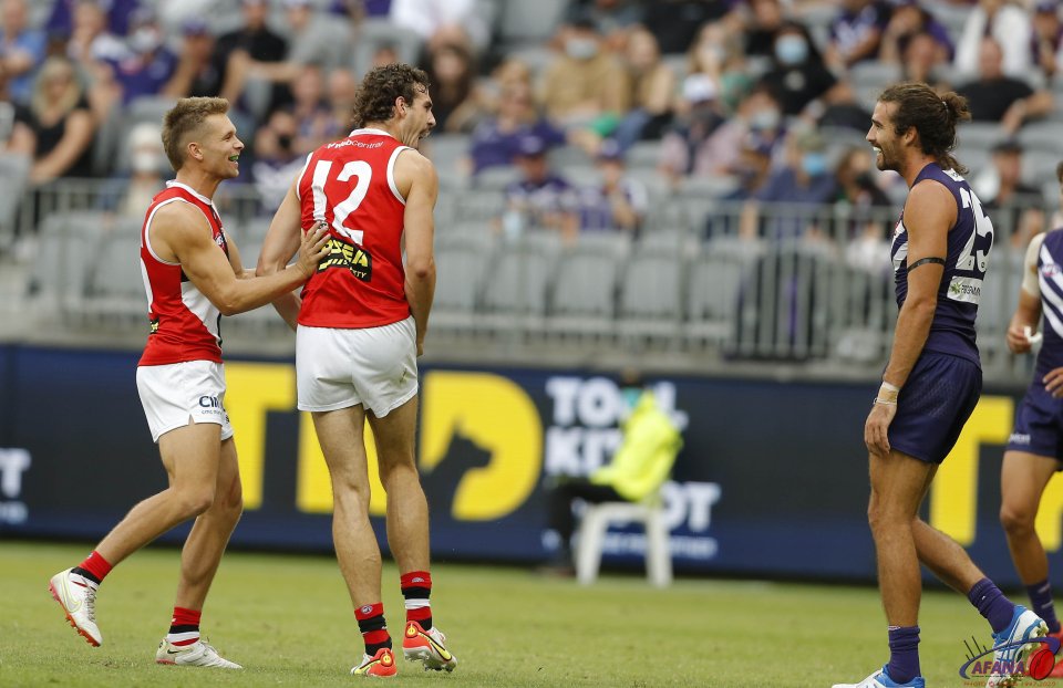 Max King lets opposition know he kicked a goal
