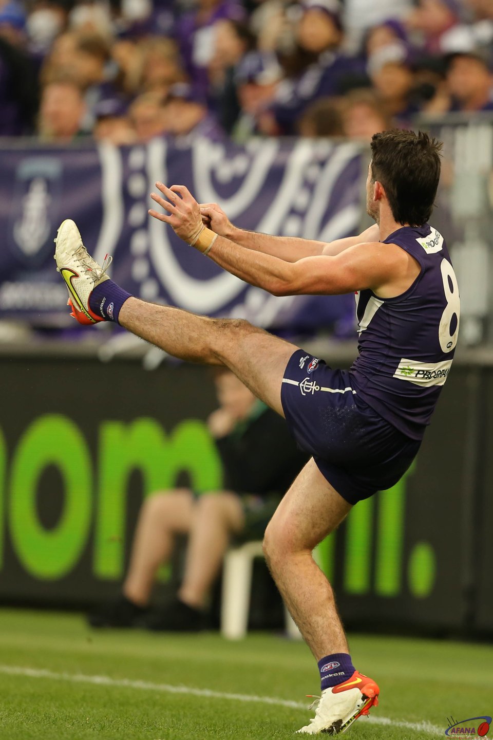 Andrew Brayshaw shoots for goal