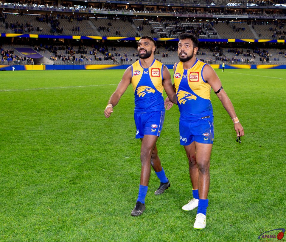 Rioli and Ryan leave the ground